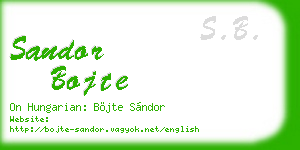 sandor bojte business card